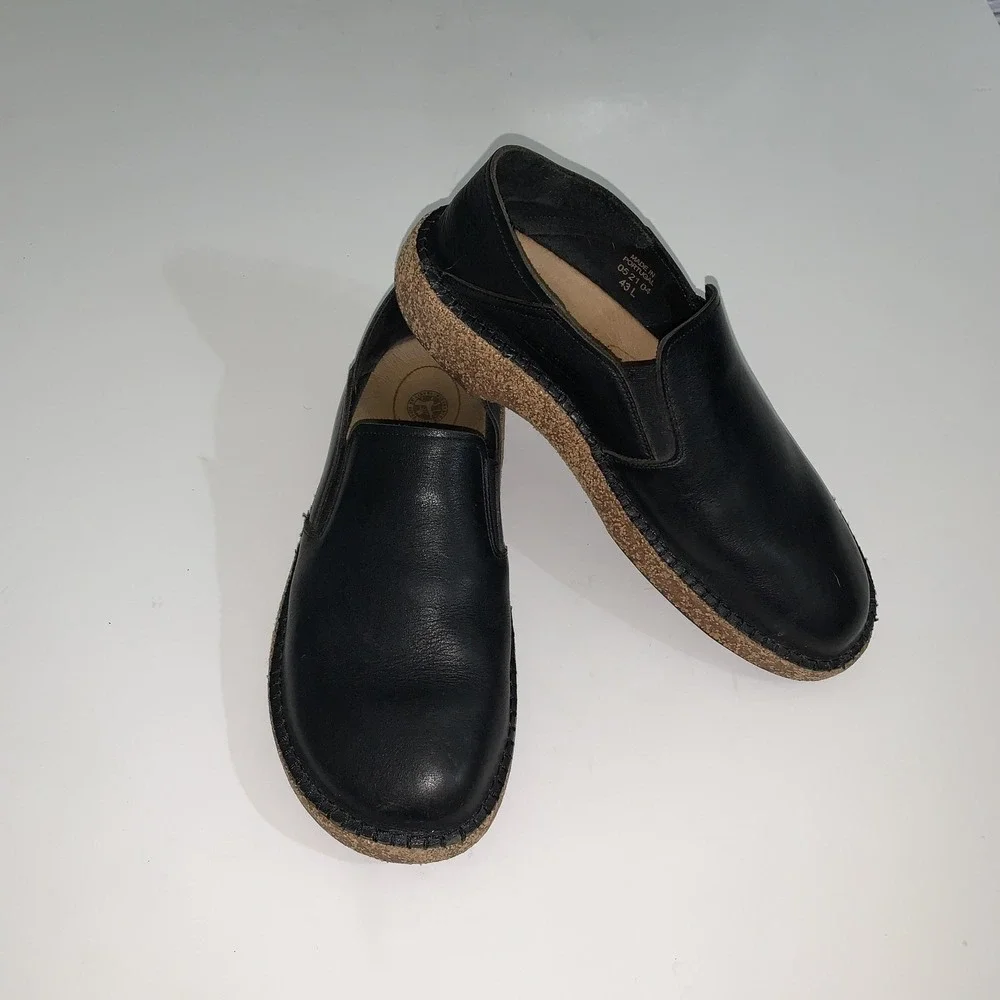Birkenstock Shoes Mens Size 10 Black Leather Slip On Clog Comfort EU 43